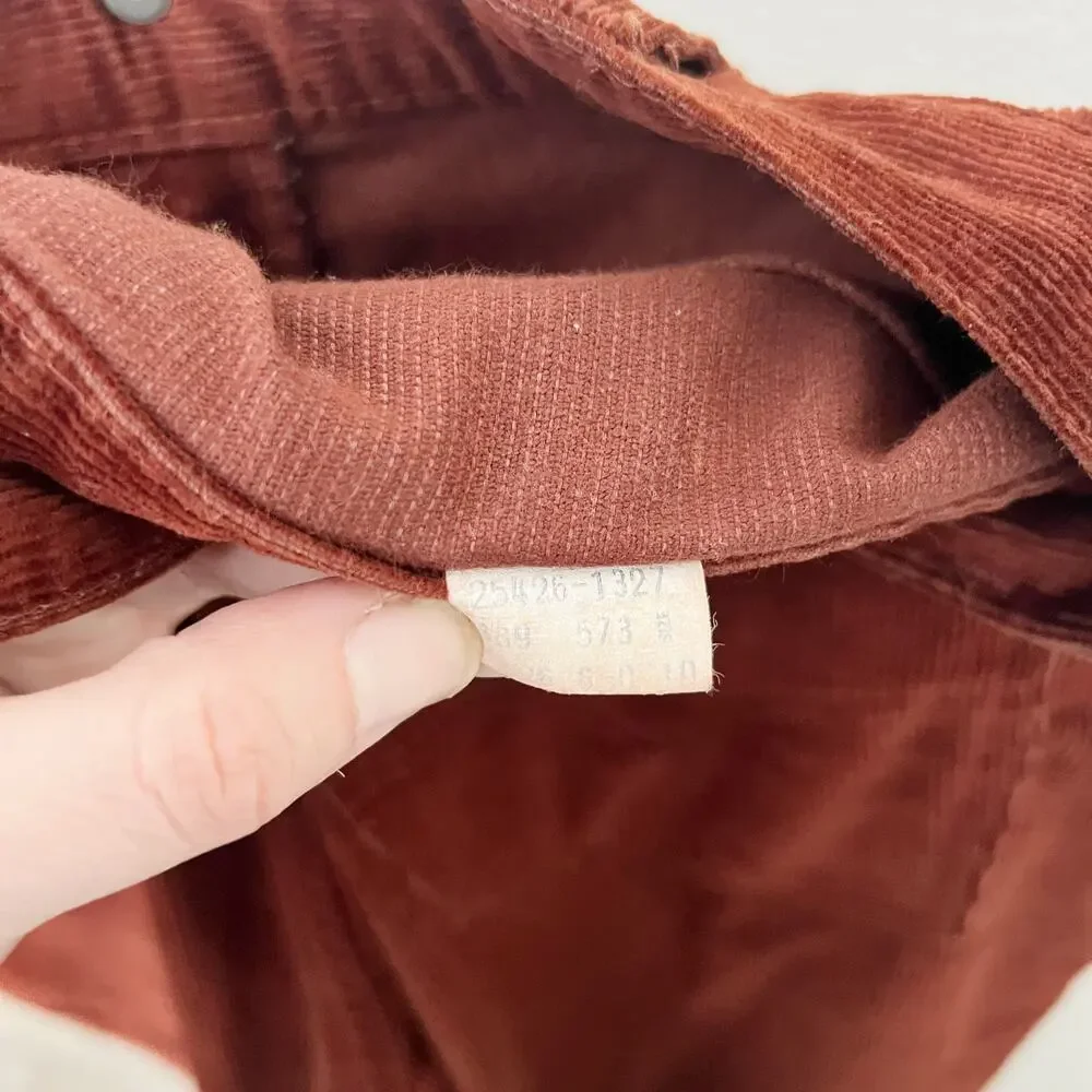 [Vintage] 70s Levi's Rust Brown High Rise Corduroy Flared Bell Bottoms Size 26